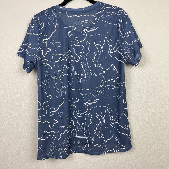 The North Face Women's Medium Sunriser Blue Map Trail Print Short Sleeve T-Shirt - Picture 11 of 13